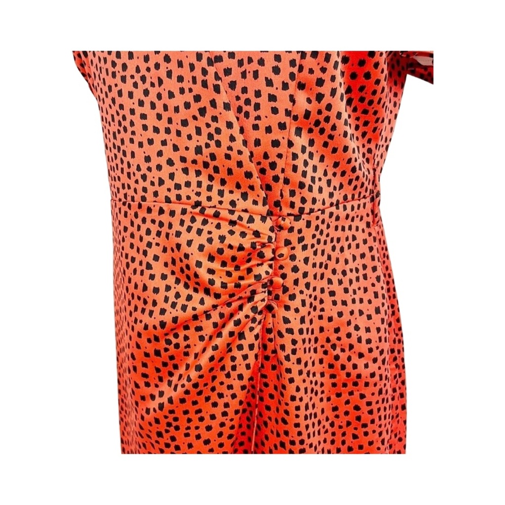 RIVER ISLAND Red Spotted Faux Wrap Midi Dress - Picture 8 of 10
